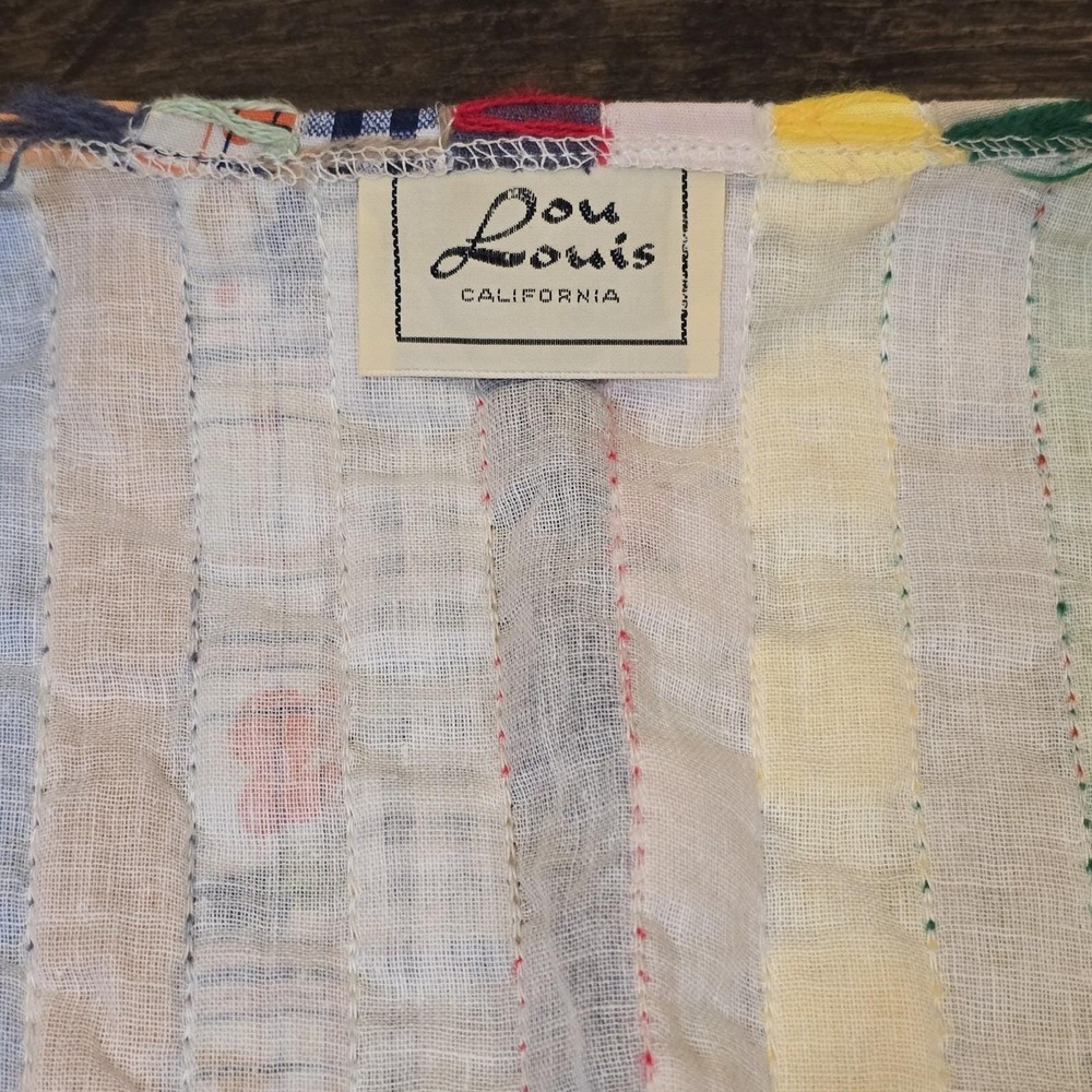 Vintage 70s Patchwork Boho Hippie‎ Festival Vest Women XS S Pearlsnap Lou Louis - Picture 13 of 13